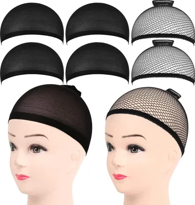 Produktbild von Perücke Caps Nylon Haarnetz Set, 6 Stücke - Schwarz Atmungsaktiv Elastisch