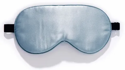 Produktbild von Schlafmaske aus Bio-Seide mit Reisebeutel. Beide Seiten aus 19-Momme-Seide, verstellbare Augen-/Schlafmaske für Damen und Herren, Blaulichtschutz.