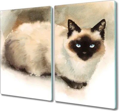 Produktbild von Coloray Hackbrett Küchenbrett Kochplattenabdeckung Schneidebrett Herdabdeckplatte 2x30x52 cm - Haustier Katze