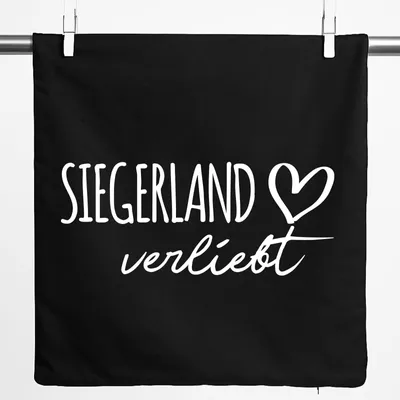 Produktbild von Huuraa Kissenbezug Siegerland verliebt 40x40cm Black Baumwolle Dekokissenbezug Geschenkidee