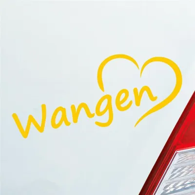 Produktbild von Auto Aufkleber Wangen Herz Stadt City Liebe Love Heimat 18,5x8 cm Gelb Sticker Heckscheibenaufkleber