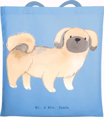 Produktbild von Mr. & Mrs. Panda Tote Bag Pekingese Moment - Sky Blue - Geschenk, canvas tasche, Laptoptasche, Shopping, Pekinese, dokumententasche, Peking-Palasthund