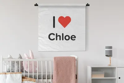 Produktbild von MuchoWow® Wandteppich Wandbehang Ich liebe - Chloe - Mädchen 90x90 cm Tapisserie Dekoration Wandtuch - Wandaufhänger