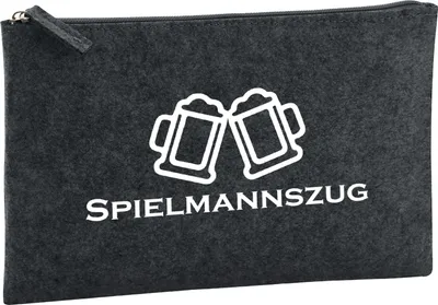 Produktbild von Huuraa Kulturbeutel Spielmannszug Schützenfest 1 Liter Charcoal Filz Kosmetiktasche Geschenkidee