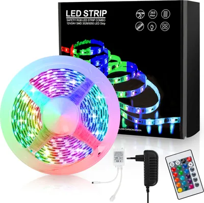 Produktbild von Peviasot 1M LED Streifen Leiste set LED Strip LichtBand RGB Lichterkette 30LEDs 5050SMD mit 24 Tasten Fernbedienung