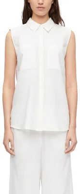Productafbeelding van COMMA damesblouse – linnenmix, relaxed pasvorm, mouwloos, verlengd model