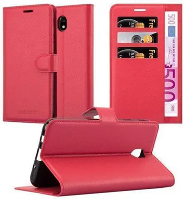 Produktbild von Cadorabo Hülle für Samsung Galaxy J7 2017 Schutz Hülle in Rot Handyhülle Etui Case Cover Magnetverschluss