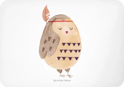 Produktbild von Mr. & Mrs. Panda magnet Eule Federschmuck - Weiß - Geschenk, Owl, Kühlschrankmagnet, Waldtiere, Notizhalter, Pinnwandmagnet, Abenteuer, whiteboardmagnet, wandmagnet