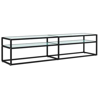 Obrázok produktu pre vidaXL TV skrinka biela mramorová optika 180x40x40,5 cm tvrdené sklo