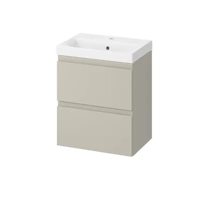 Produktbild von AQUA for you | Badezimmerschrank - CERSANIT MODUO - Waschtisch Set 50 cm – Kaschmir - mit Waschbecken, Unterschrank, Badmöbel Set, Badezimmerschränke