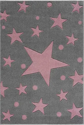 Produktbild von Livone Kinderteppich Happy Rugs Estrella silbergrau/rosa 120x180