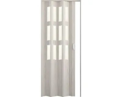 Obrázek produktu pro Shrnovací dveře LUCIANA 73x200 cm borovice bílá prosklené
