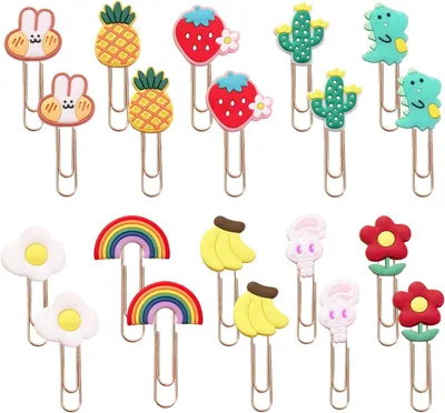 Productafbeelding van Papierclips 20 stuks, 10 stijlen, gekleurd, voor kantoor