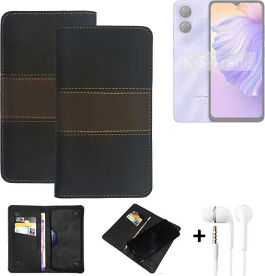 Produktbild von K-S-Trade Handyhülle + Kopfhörer kompatibel mit Ulefone Note 21 Schutzhülle Walletcase Bookstyle Tasche Schutz Case Hülle Wallet Cover Kunstleder