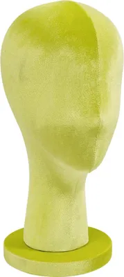 Obrázok produktu pre Manekýnová hlava – hlava manekýnky určená na paruky a čiapky – obvod hlavy 52,5 cm – výška 35 cm – podstavec 15 cm – zelená farba