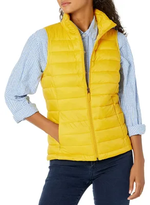 Produktbild von A. Essentials Damen Leichte wasserabweisende und packbare Steppweste, Gelb,