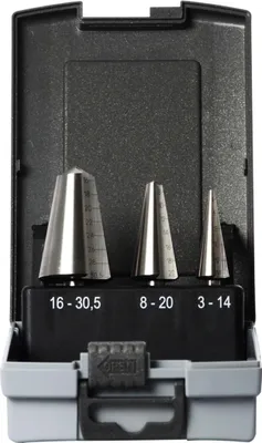 Produktbild von Projahn Blechschälbohrer-Set HSS-G 3-tlg. Größen 1-2-3 / Ø 3,0 - 30,5 mm