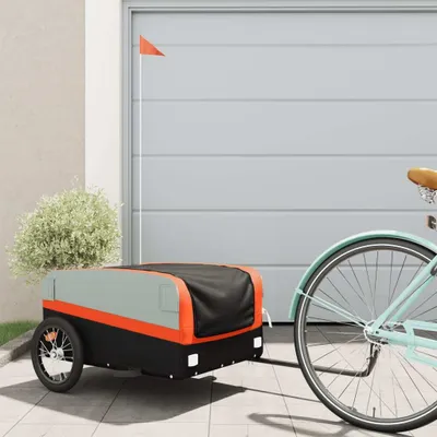 Produktbild von CLORIS Fahrradanhänger Schwarz und Orange 45 kg Eisen, 7,85 kg