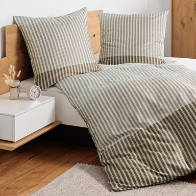 Produktbild von Janine Mako-Satin Bettwäsche J.D. 87120 beige braun 135x200 cm + 80x80 cm
