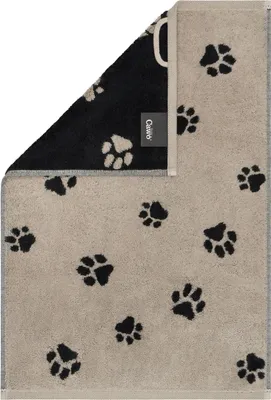 Immagine prodotto di Cawö serie di asciugamani in spugna We love Dogs 6247-93 nero-beige zampe di cane, dimensioni: asciugamano per ospiti 30 x 50 cm