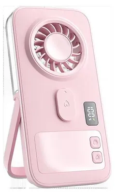 Produktbild von Tragbarer Mini USB-Ventilator - Handventilator/Tischventilator - 4 Stufen - Wiederaufladbarer Lithium-Akku - Leiser Betrieb - Befeuchtender Nebel - Rosa