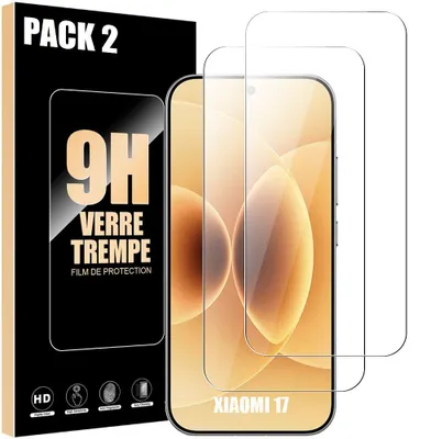 Image de 2 Verre Trempé pour Xiaomi 17, Protection Anti-Rayures 9H Résistant Transparent