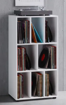 Produktbild von VCM Schallplatten Regal Archiv LP Möbel Archivierung "Schaltino" Weiß
