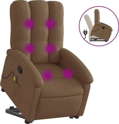 Immagine prodotto di vidaXL Poltrona per massaggi con ausilio per la posizione eretta in tessuto marrone
