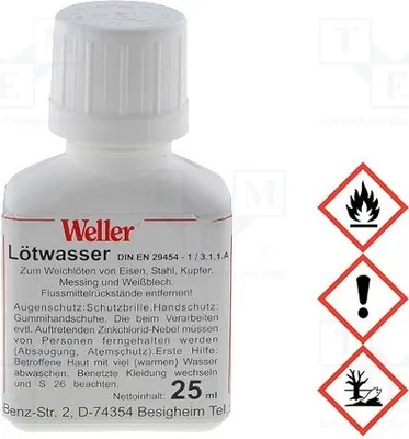 Immagine prodotto di 1 flacone di pasta saldante: senza colofonia, 25 ml, codice prodotto T0054002799. Pasta saldante liquida, modello F-SW12