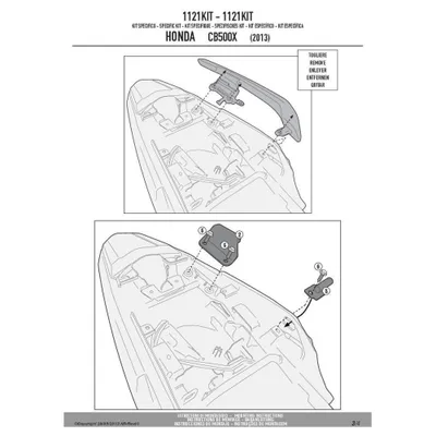Obrázok produktu pre Givi 1121KIT Pre nosič PLX1121