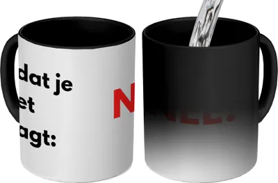 Obrázok produktu pre KitchenYeah® Magický hrnček Magický hrnček Magický citát - Príslovia - Skôr než sa opýtate 350 ml hrnček na zmenu farby nápad na darček - magický hrnček - fotohrnček - keramické hrnčeky - obrázky - hrnček na kávu - G