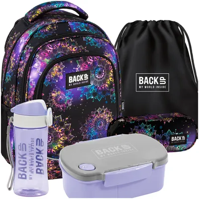 Produktbild von BackUP Schulset SCHULRUCKSACK 5-Teile-Set ab 3. Klasse mit Laptop- & Tabletfach, Reflektoren, ergonomisch Schulrucksäcke für Mädchen & Jungen
