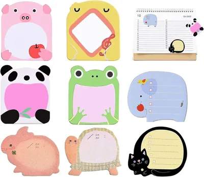 Imagen del producto de Notas adhesivas con dibujos de animales, 32 unidades, autoadhesivas, para niños