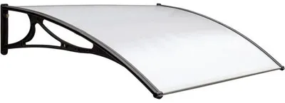 Image de Luifelabs Auvent en polycarbonate - Protection d'extérieur - 80 x 100 cm - Noir