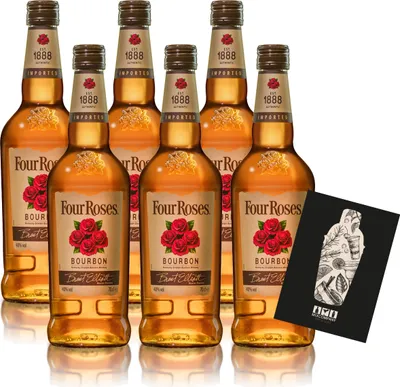 Produktbild von Four Roses 6er Set Bourbon Est. 1888 0,7L (40% vol) Kentuckys Straight Bourbon Whiskey - [Enthält Sulfite]