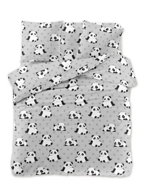 Produktbild von FEBE Bettwäsche Panda Bettbezug-Set 135x200 + Kissenbezug 2 Teilig mit Reißveschluss