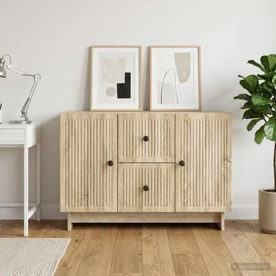 Produktbild von vidaXL Sideboard Sonoma-Eiche 89 x 34,5 x 60 cm Holzwerkstoff