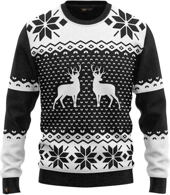 Produktbild von JAP Weihnachtspullover - Classic One - Perfekte Passform ohne Jucken - Damen und Herren - 3XL - Schwarz
