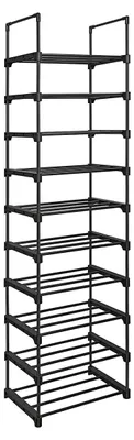 Obrázok produktu pre Polica na topánky, 10 políc – úsporná, oceľová konštrukcia – 45 x 30 x 174 cm