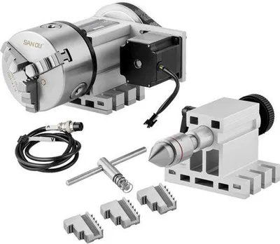 Image de Pince de serrage divisée, 100 mm - 3 mors, avec un rapport de réduction de 6:1 - Accessoire pour fraiseuse CNC - Métal