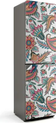 Produktbild von Geometrisches Muster mit Dreiecken – Kühlschrank Aufkleber – Klebefolie Kühlschrank – Kühlschrank Dekor – Kühlschrankfolie selbstklebend – Küchen Dekoration – 60x205 cm