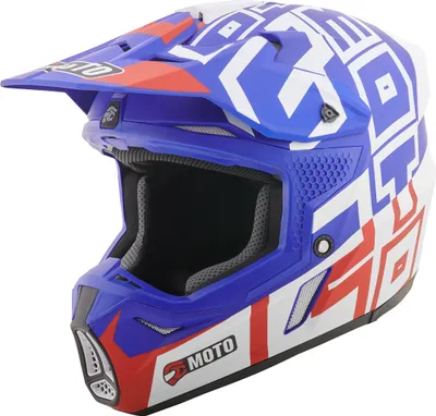 Zdjęcie produktu dla Kask motocrossowy FC-Moto Merkur Flex, niebieski/czerwony/biały, L