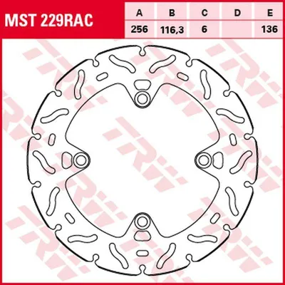 Immagine prodotto di Disco freno TRW Sportive rigido MST229RAC CRF1000L Africa Twin SD04