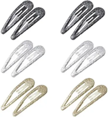 Produktbild von Bunte Glitter Haarspangen 6 Stück Metallic für Frauen Mädchen