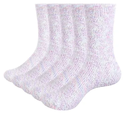 Produktbild von Kuschelsocken Damen 5 Paar Lila Größe 39-42 Plüsch Weich Warm Geschenkbox