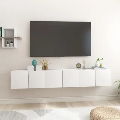 Obrázok produktu pre vidaXL TV nástenné skrinky 3 ks. Biela 60x30x30 cm