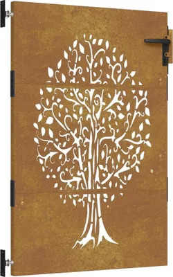 Image de vidaXL Porte de jardin 85x125 cm acier corten design arbre