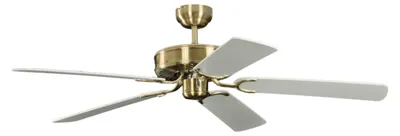 Image de Ventilateur de plafond Potkuri Laiton antique / Blanc 132 cm avec chainette