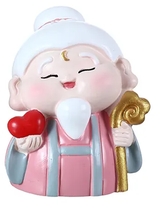 Produktbild von Cartoon-Gott des Reichtums Figur, handbemalt, chinesische Götterstatue aus Kunstharz, Dekoration für Zuhause, Büro oder Schreibtisch