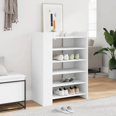 Produktbild von "WINTER SALE"Schuhschrank - elegantes Design - Schuhablage/Schuhkommode Weiß 74,5x37,5x100cm Holzwerkstoff DE202913 - Schuhregale